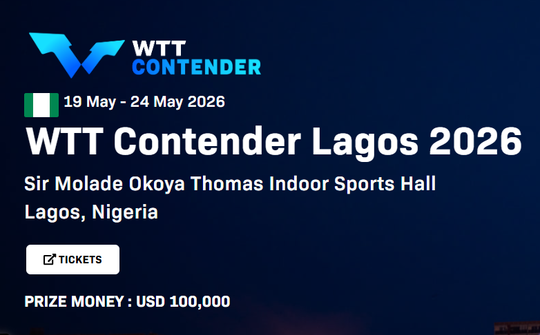 WTT Contender Lagos 2026 du 19 au 24.05